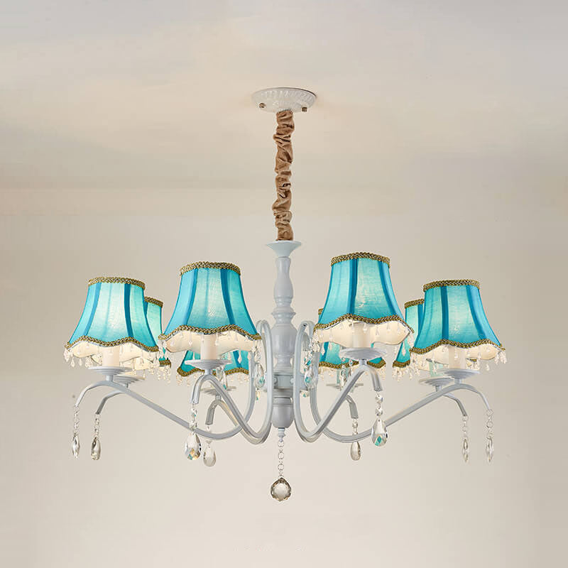 Elegant Modern Iron and Crystal Chandelier for Dining or Living Room