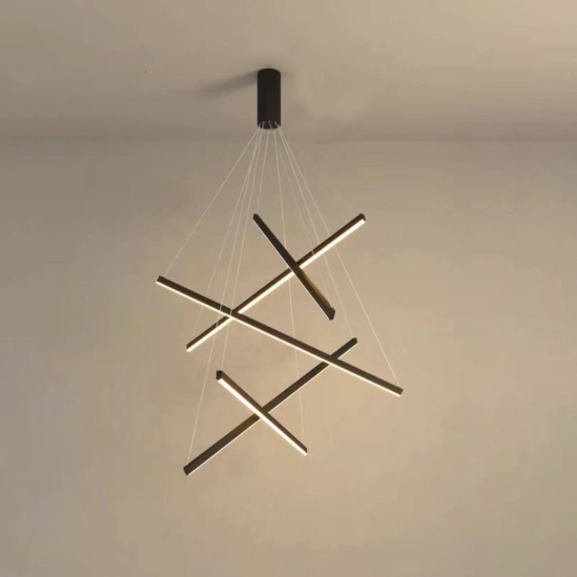Nordic Style Geometric Iron & Aluminum LED Chandelier for Modern Decor