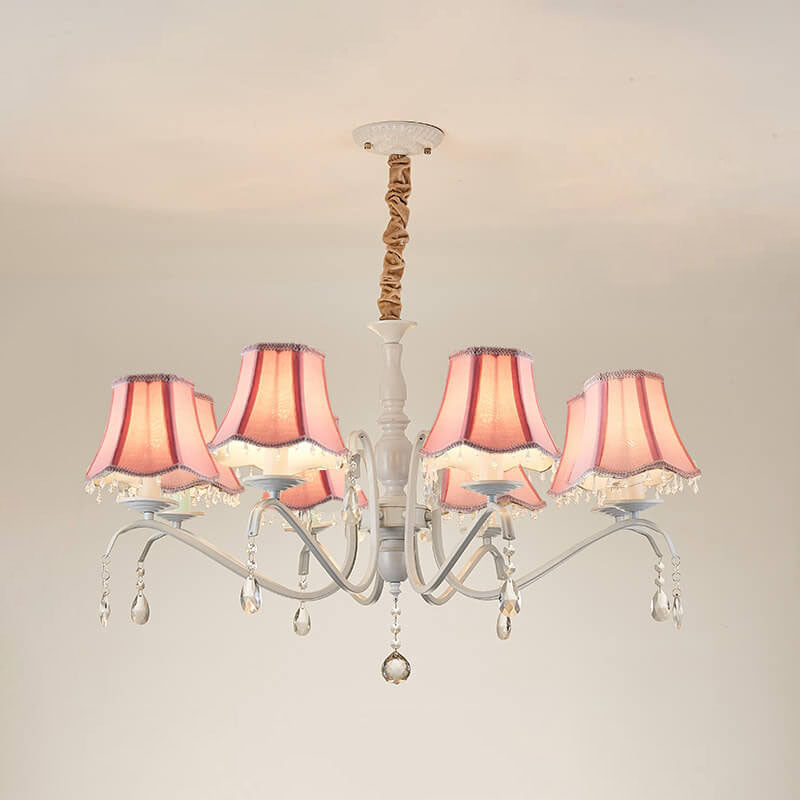 Elegant Modern Iron and Crystal Chandelier for Dining or Living Room