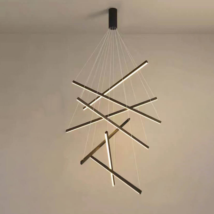 Nordic Style Geometric Iron & Aluminum LED Chandelier for Modern Decor