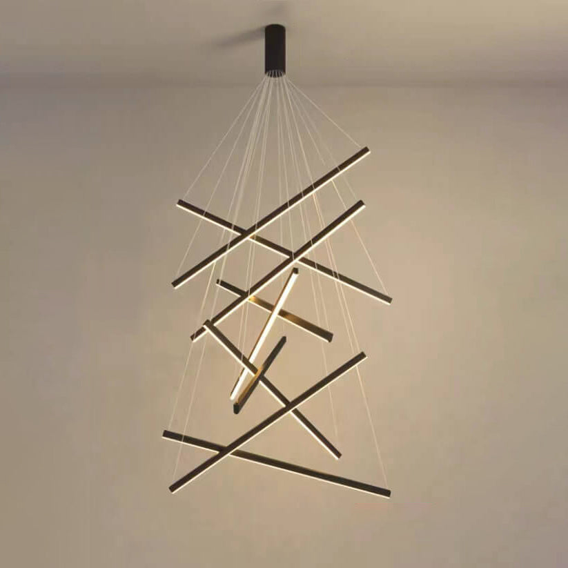 Nordic Style Geometric Iron & Aluminum LED Chandelier for Modern Decor