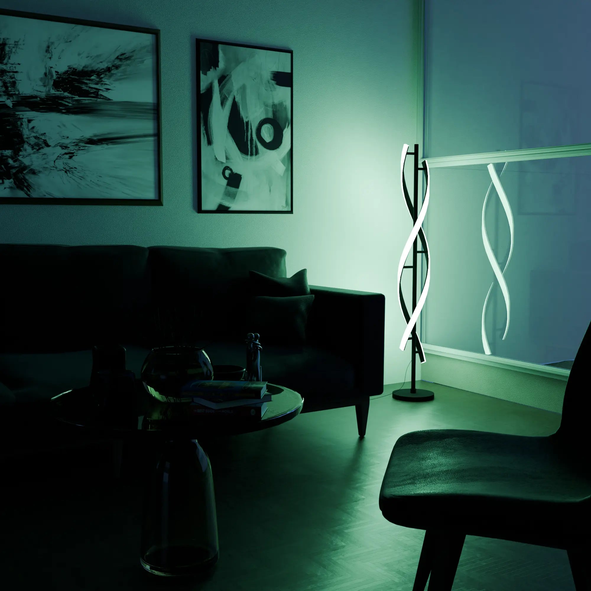 Elegant Modern White Floor Lamp with Light Wood Base for Living Room