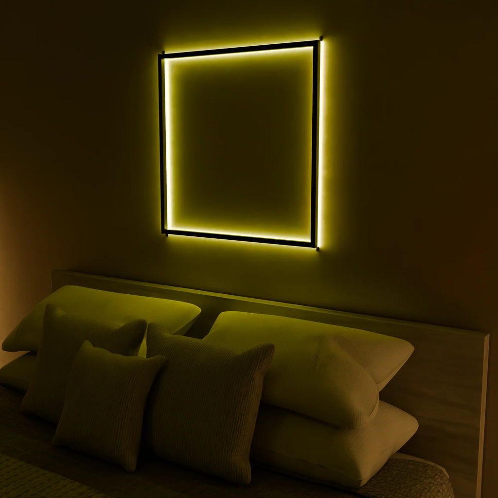 Modern White LED AuraFrame Wall Lamp for Living Room Bedroom Decor