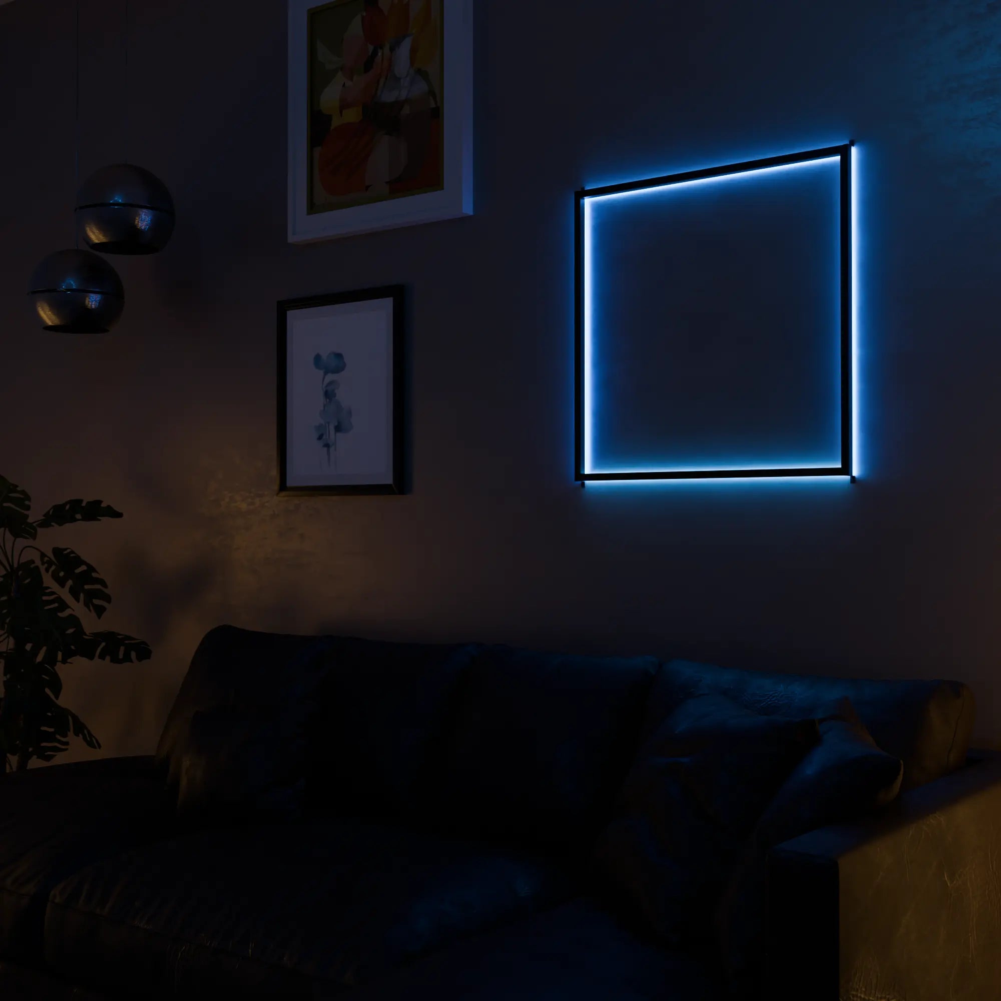 Modern White LED AuraFrame Wall Lamp for Living Room Bedroom Decor