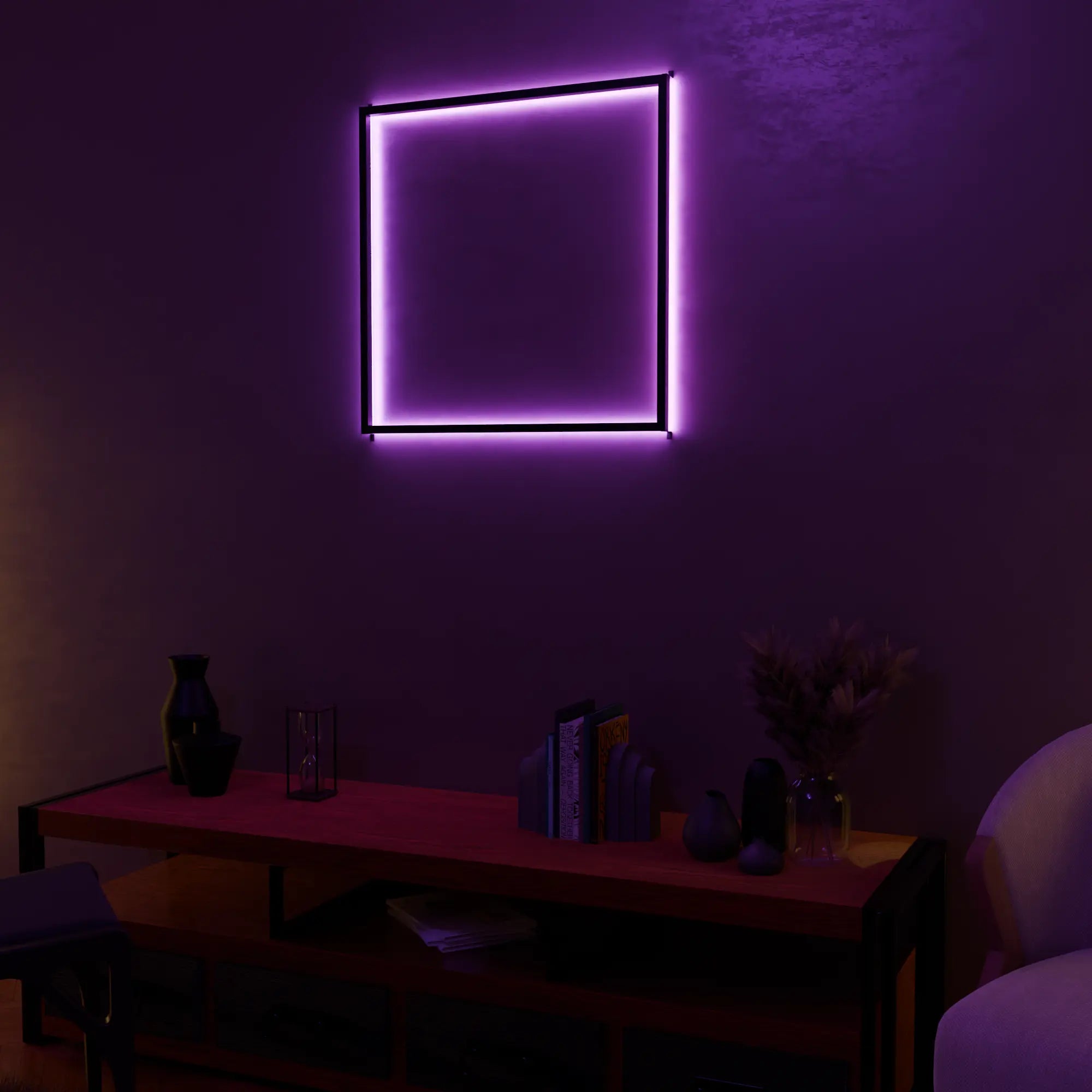 Modern White LED AuraFrame Wall Lamp for Living Room Bedroom Decor