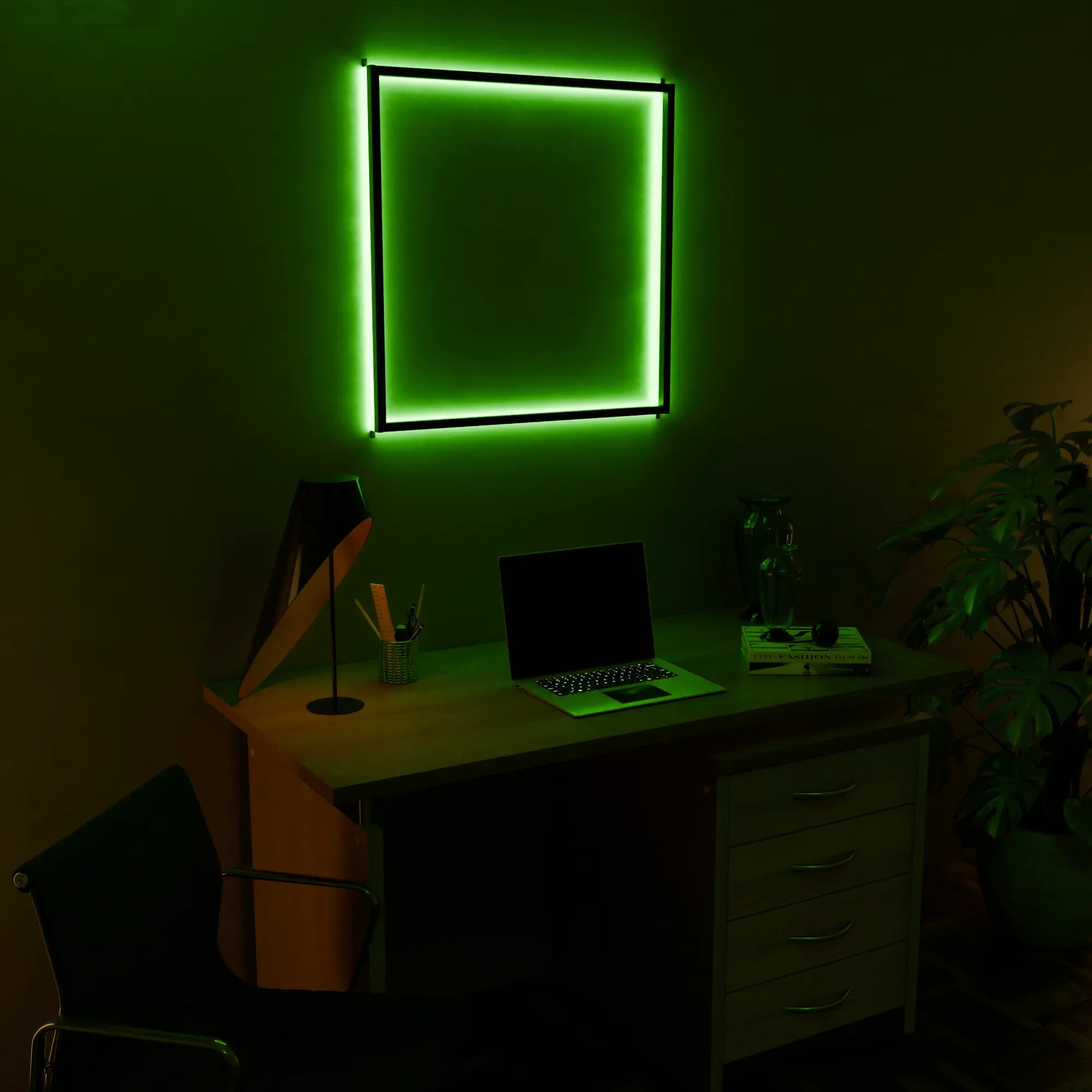 Modern White LED AuraFrame Wall Lamp for Living Room Bedroom Decor