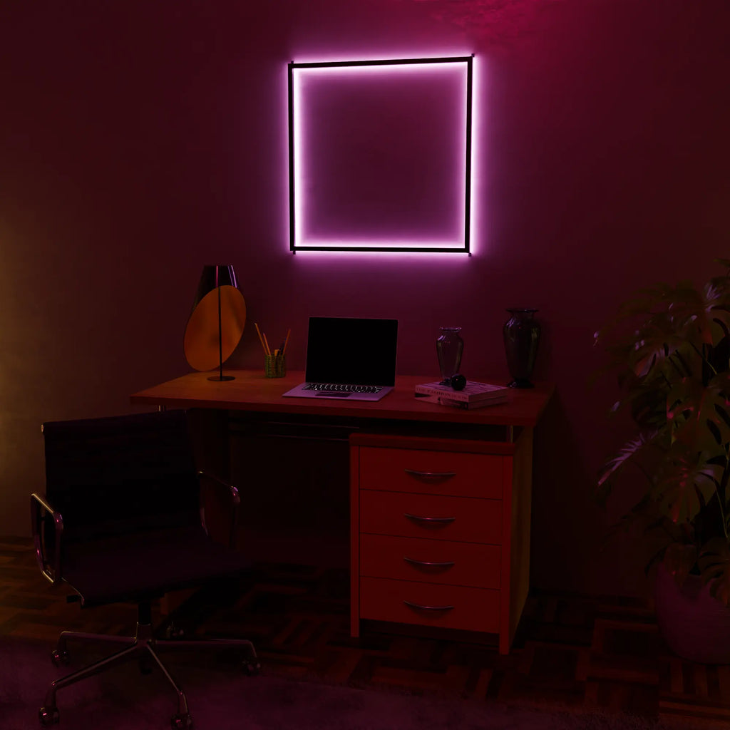 Modern White LED AuraFrame Wall Lamp for Living Room Bedroom Decor