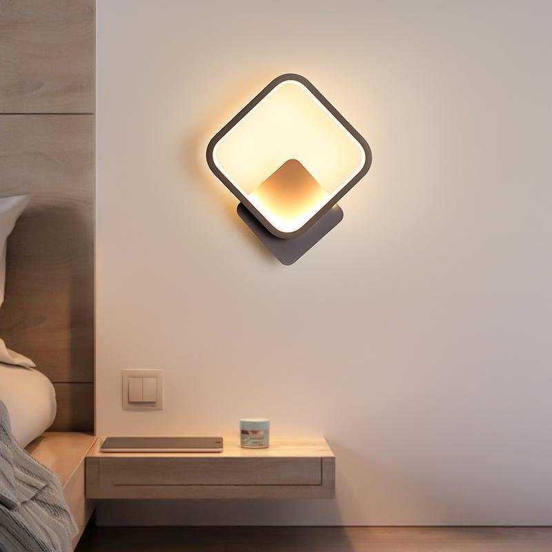 Modern Nordic LED Wall Sconce in Soft Warm Square Design for Living Room