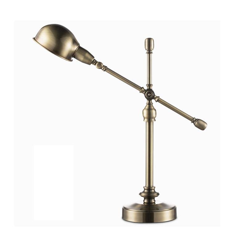 Antique Brass Adjustable Dome Desk Lamp with Flexible Arm for Home Office
