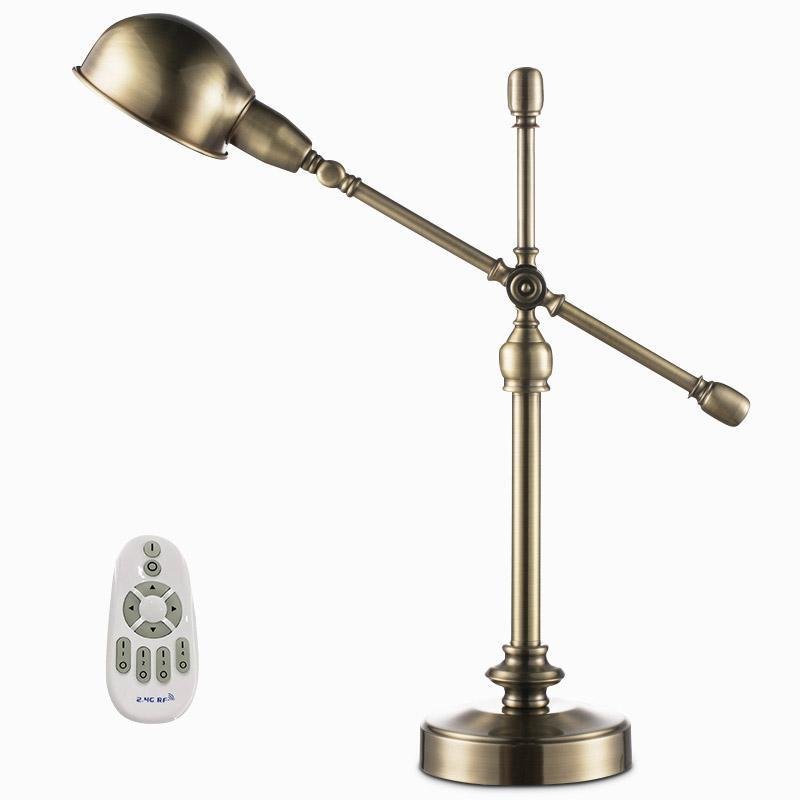 Antique Brass Adjustable Dome Desk Lamp with Flexible Arm for Home Office