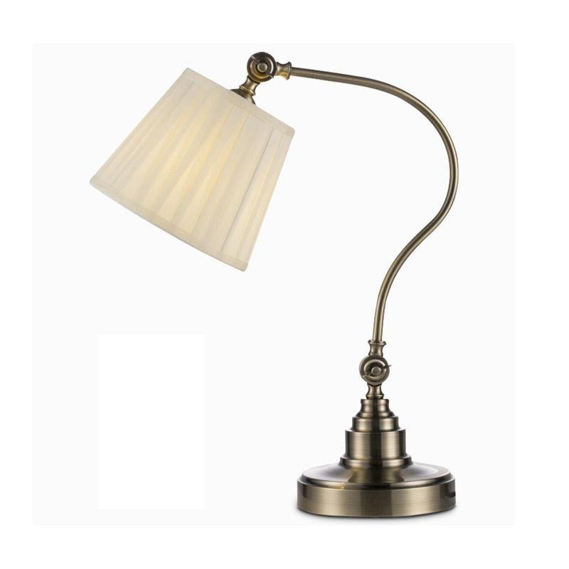 Industrial Black Metal Desk Lamp with Curved Arm for Home Office Use