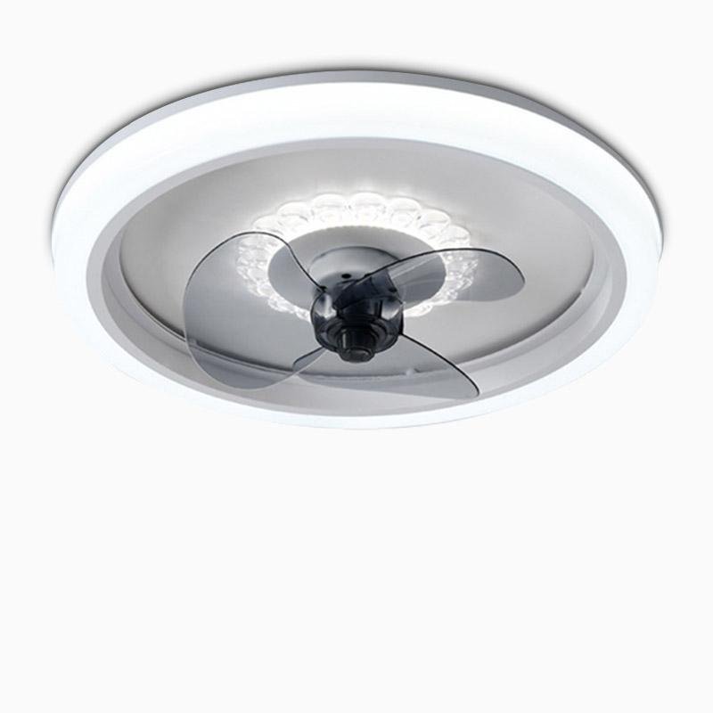 Sleek White Round LED Ceiling Fan Light with Remote for Contemporary Rooms