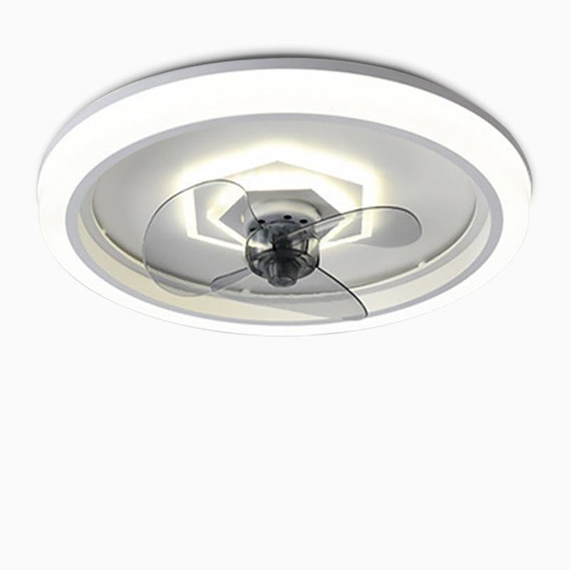 Sleek White Round LED Ceiling Fan Light with Remote for Contemporary Rooms