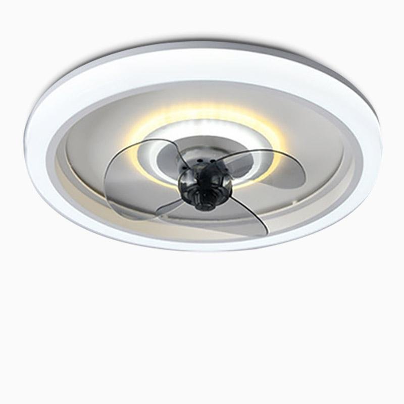 Sleek White Round LED Ceiling Fan Light with Remote for Contemporary Rooms