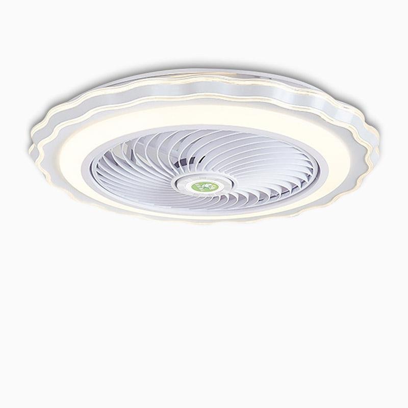 Gold Modern Bladeless Ceiling Fan with Light and Remote for Living Room