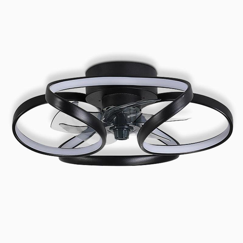 Modern White Flower Ceiling Fan with LED Light for Living Room Decor