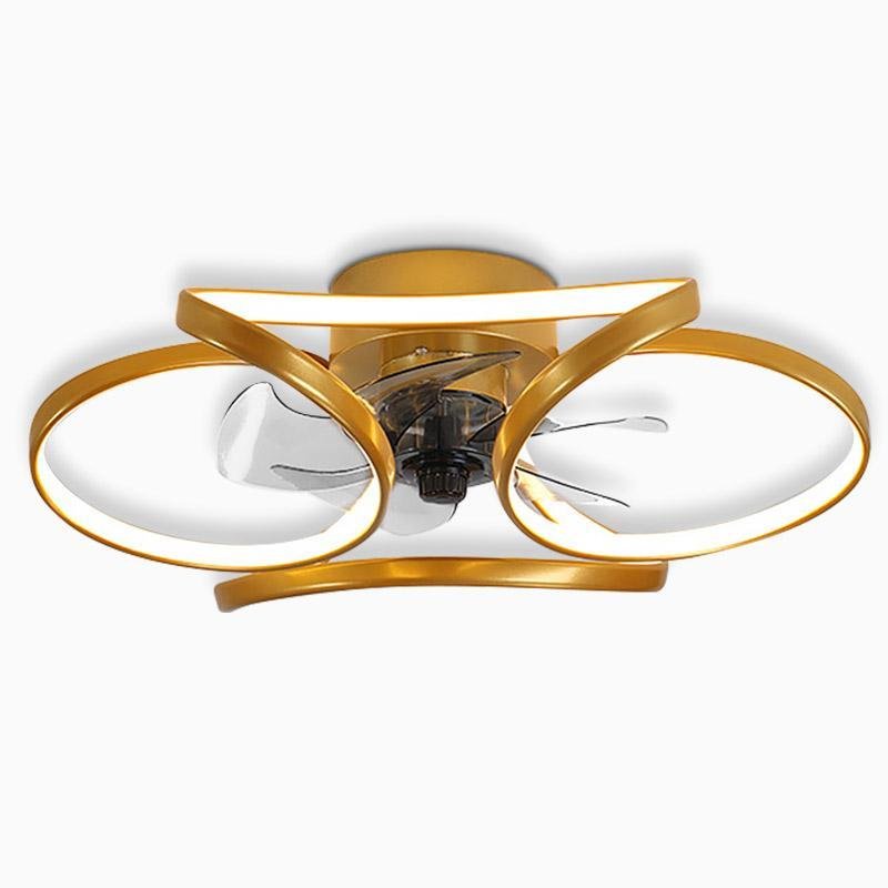 Modern Flower Crystal LED Ceiling Fan with Light for Living Room