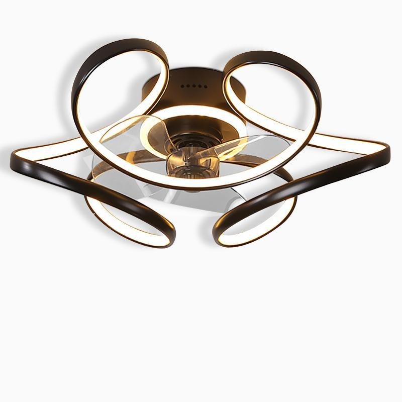 Elegant 18" White Flower-Shaped Ceiling Fan Chandelier with Remote for Home