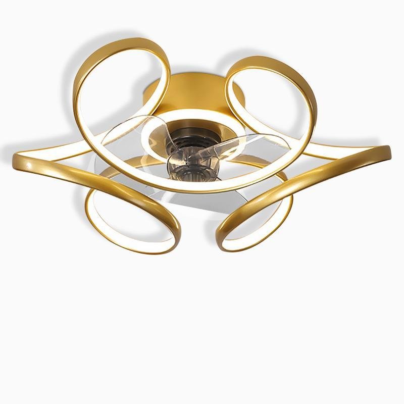 Elegant 18" White Flower-Shaped Ceiling Fan Chandelier with Remote for Home