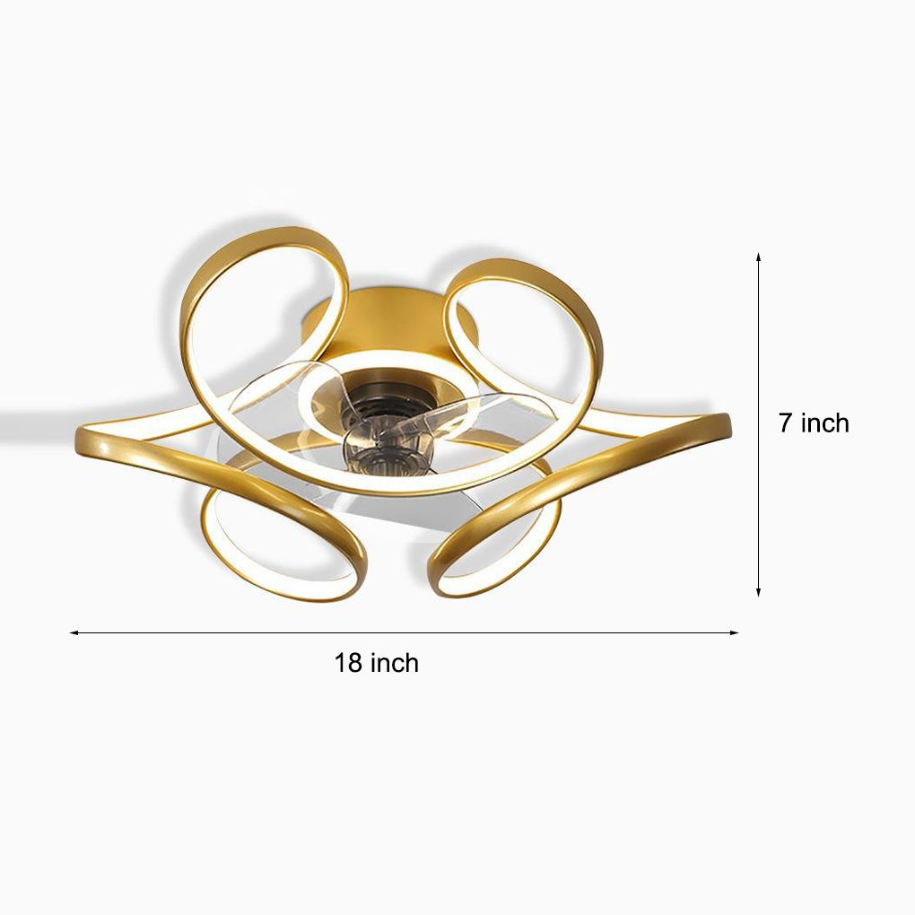 Elegant 18" White Flower-Shaped Ceiling Fan Chandelier with Remote for Home