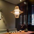 Burlywood Bamboo Farmhouse Pendant Light for Kitchen Dining Room