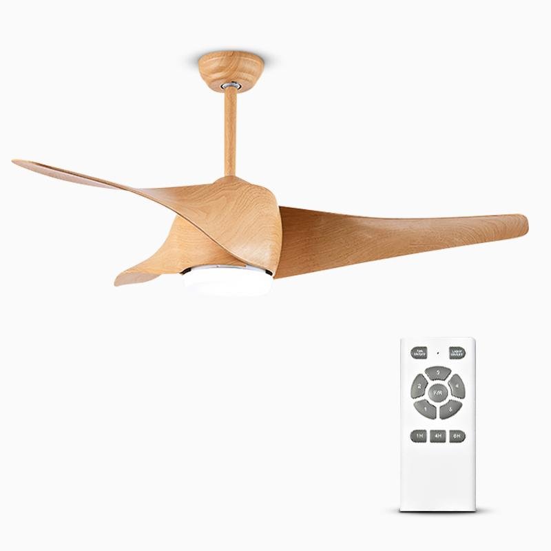 Modern 52" Black Downrod Ceiling Fan with Remote Control & LED Lights