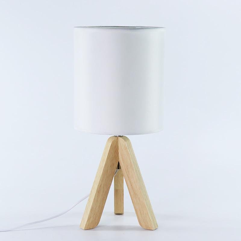15-Inch Wood Modern Tripod Table Lamp for Stylish Living Room Decor