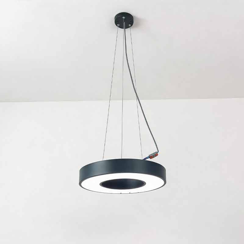 Modern White Acrylic LED Pendant Ring Light for Dining Room and Hallway
