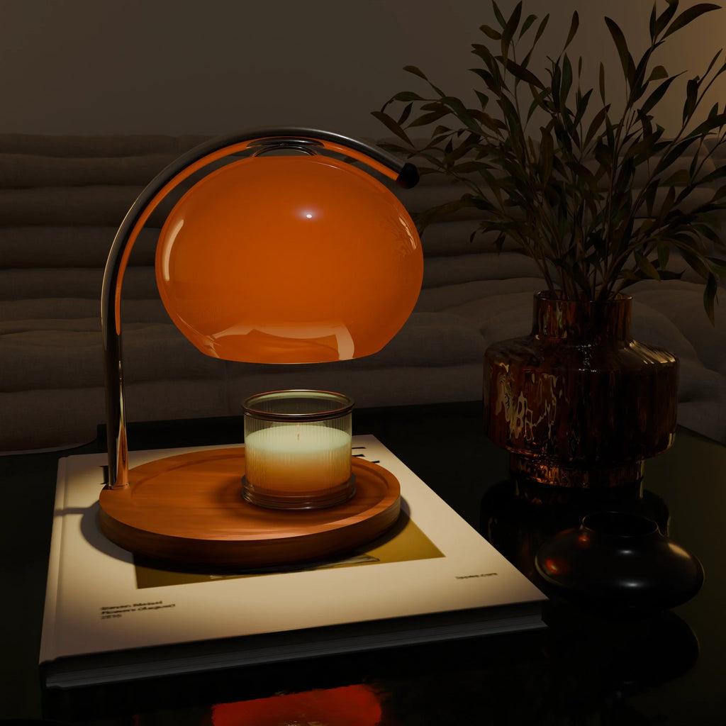 Vintage Tangerine Ceramic Candle Warmer for Cozy Home Ambiance