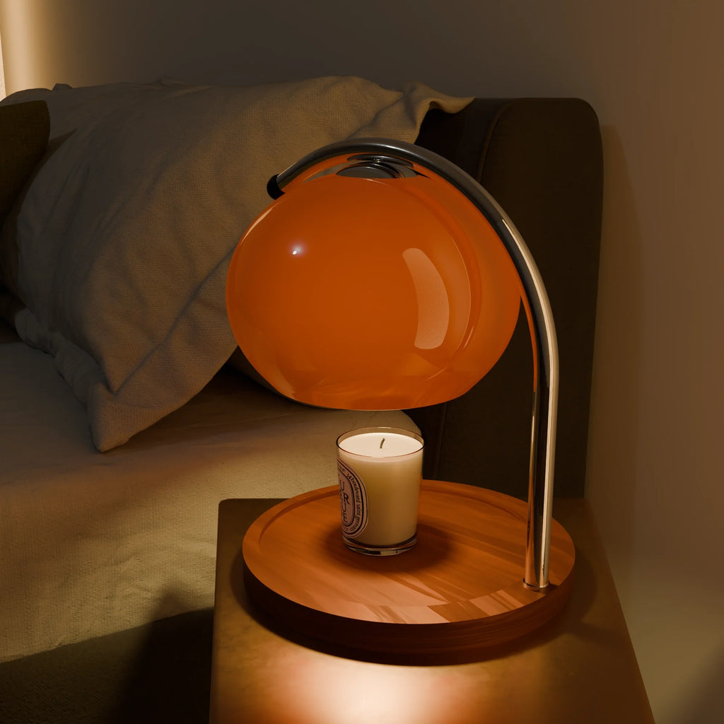 Vintage Tangerine Ceramic Candle Warmer for Cozy Home Ambiance