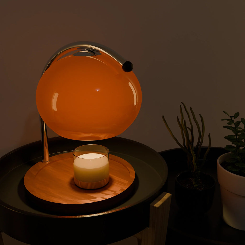 Vintage Tangerine Ceramic Candle Warmer for Cozy Home Ambiance