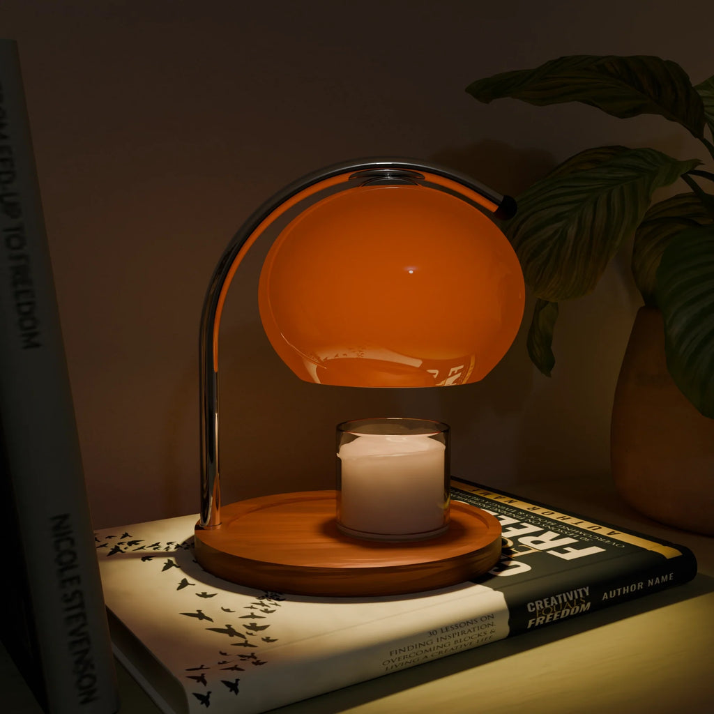 Vintage Tangerine Ceramic Candle Warmer for Cozy Home Ambiance