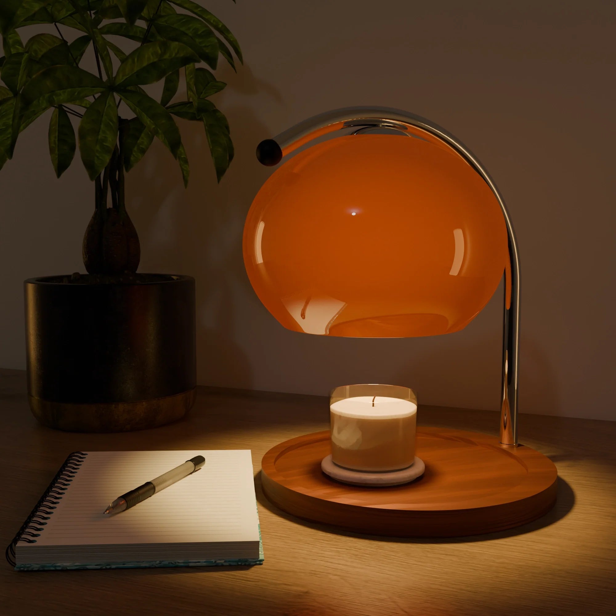 Vintage Tangerine Ceramic Candle Warmer for Cozy Home Ambiance