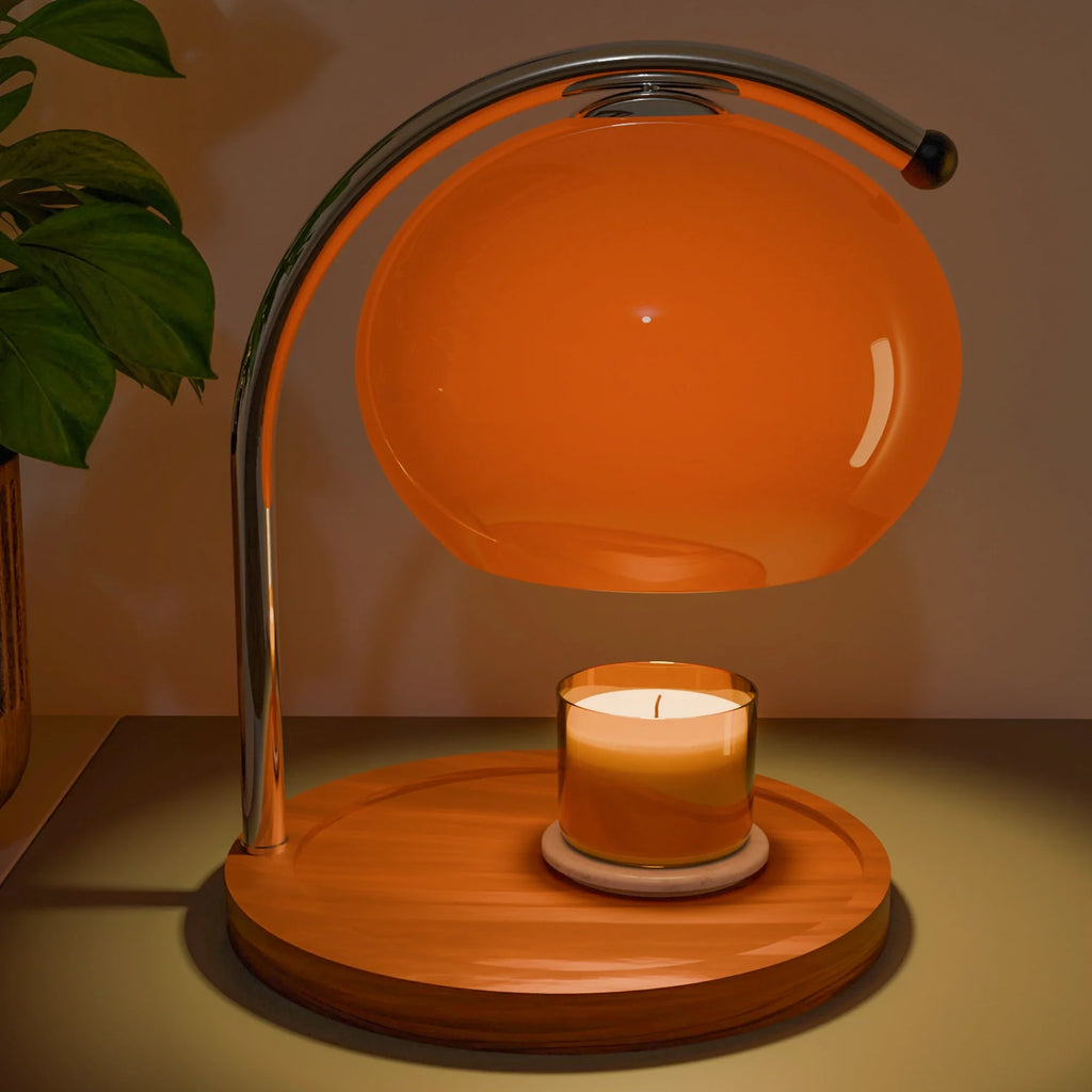 Vintage Tangerine Ceramic Candle Warmer for Cozy Home Ambiance
