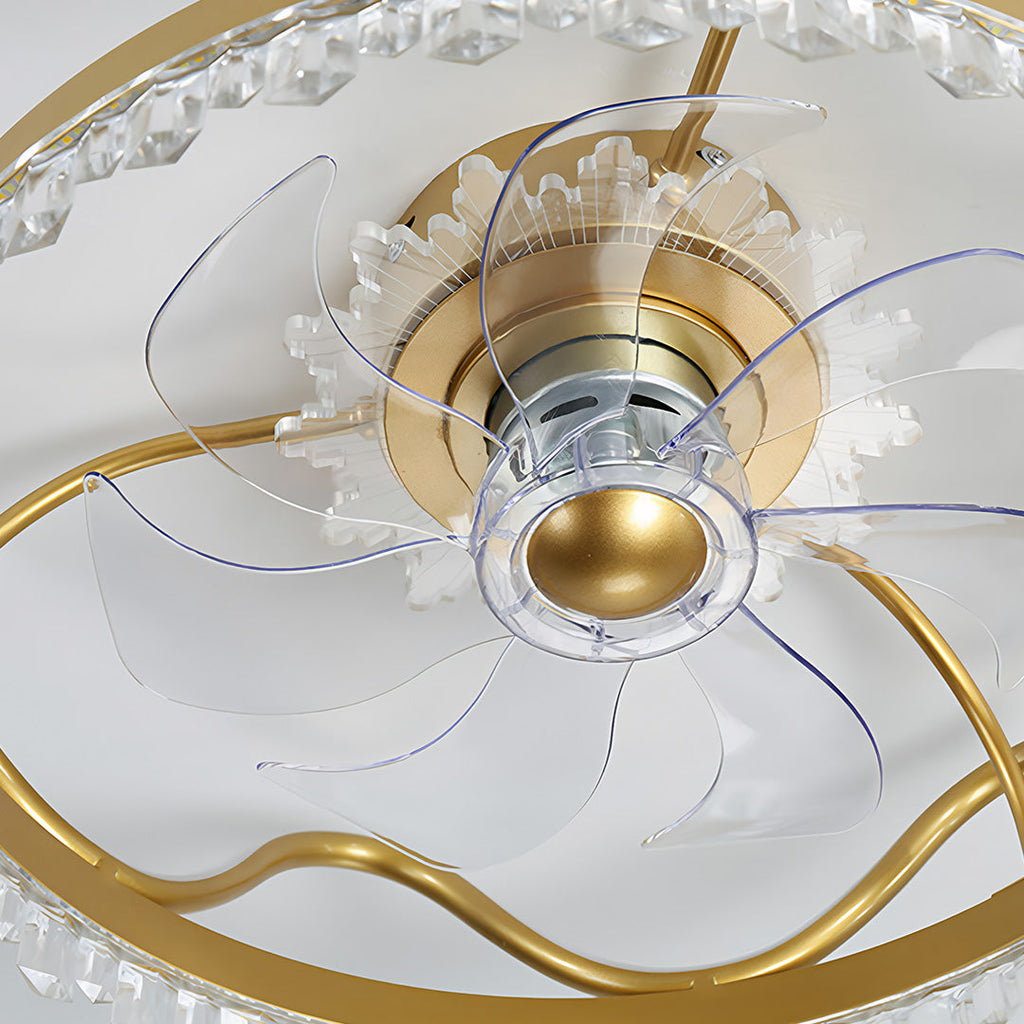 Modern Round LED Ceiling Fan Light with Remote - Adjustable Brightness