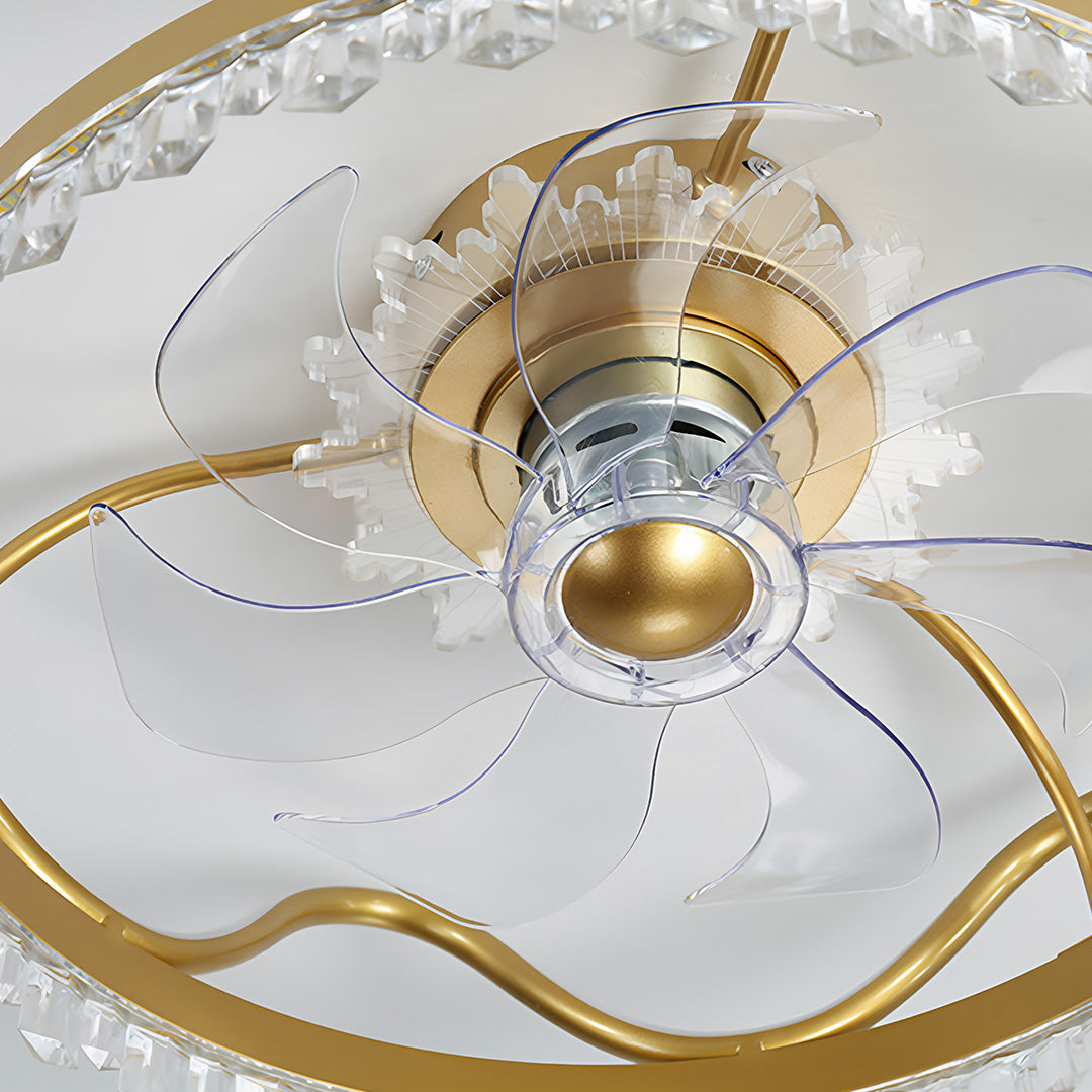 Modern Round LED Ceiling Fan Light with Remote - Adjustable Brightness