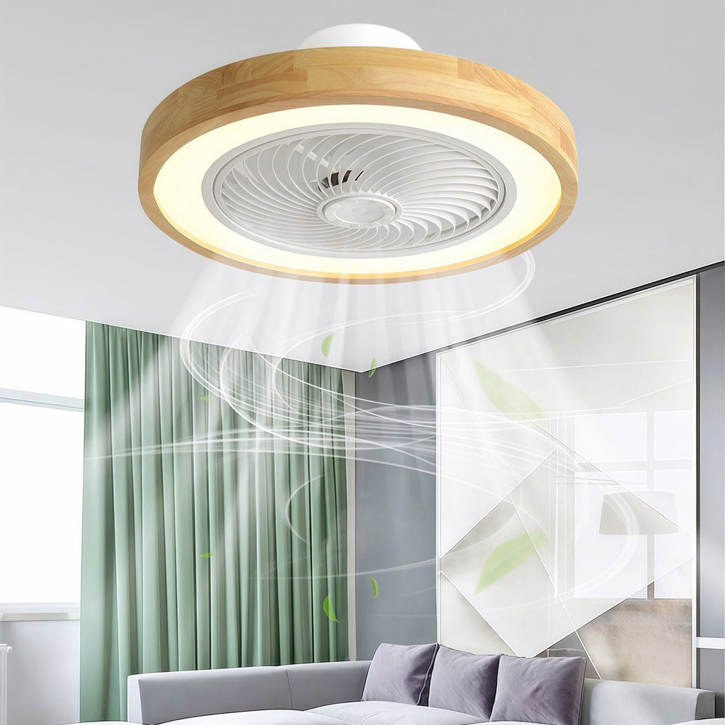 Bladeless Nordic Modern Ceiling Fan with Lights & Remote - Ideal for Living Room