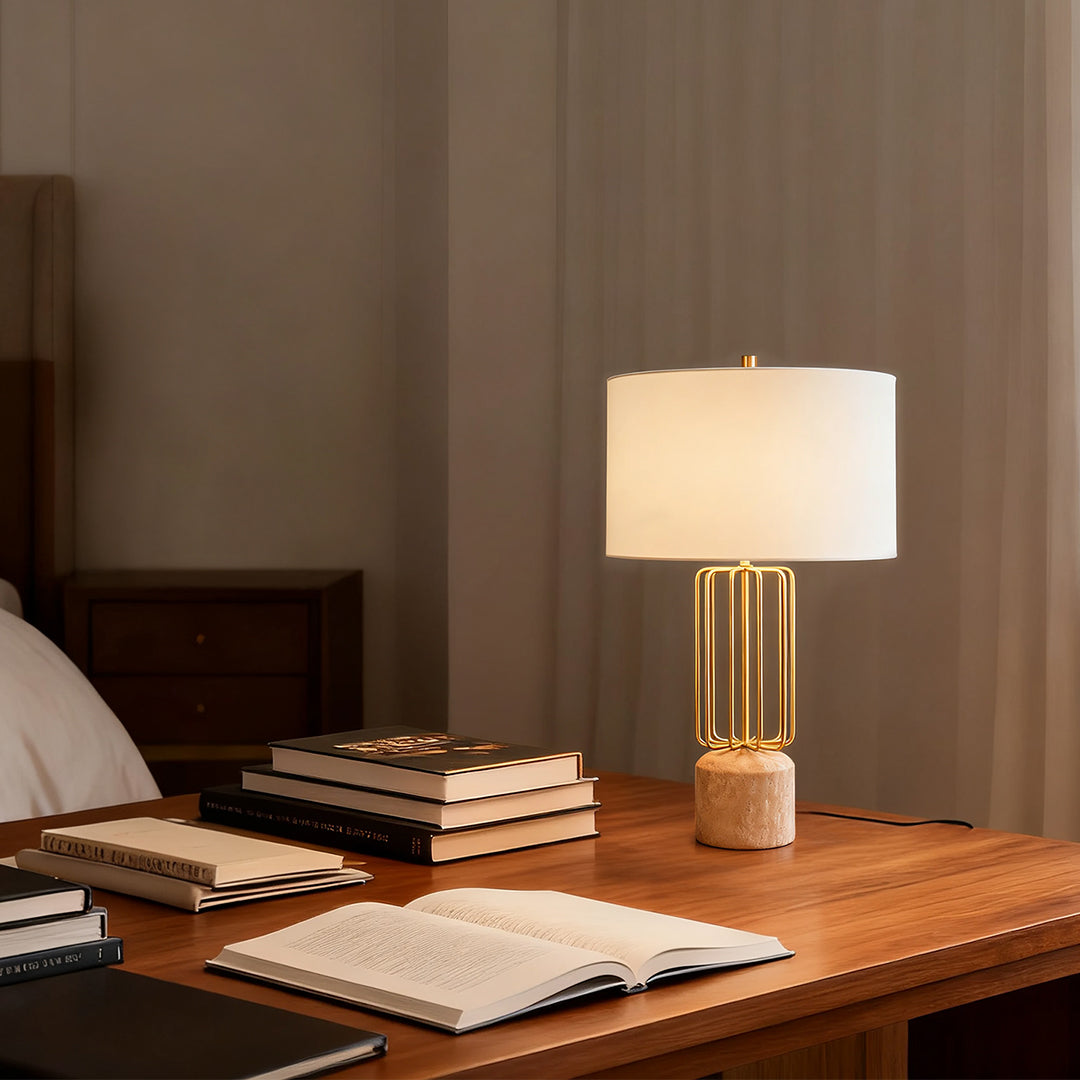Nordic Geometric Metal Cage LED Table Lamp for Stylish Living Room Decor
