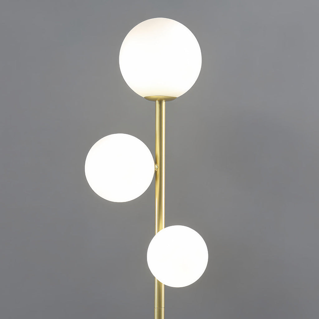 Modern Gold and Black Globe Floor Lamp for Living Room or Office Decor