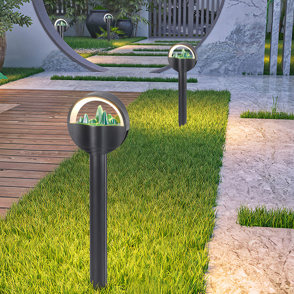 Contemporary Frosted Globe Waterproof Pathway Lights for Outdoor Gardens