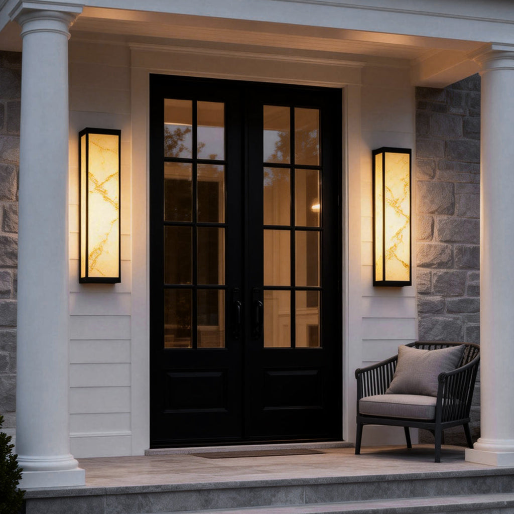 Sleek Black Metal LED Outdoor Wall Light - Waterproof Fixture for Exteriors