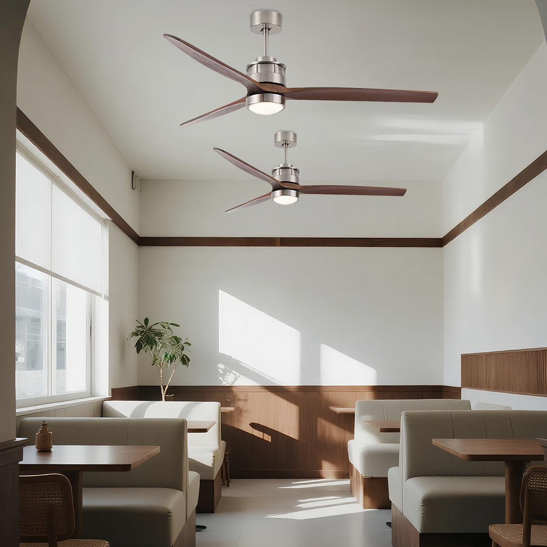 Sleek Modern White Ceiling Fan with LED Light & Remote for Living Room