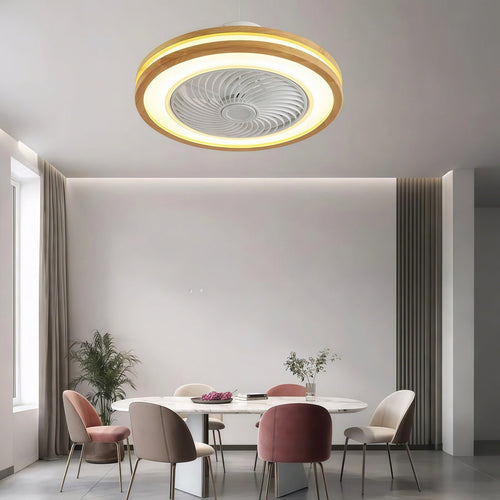 Bladeless Nordic Modern Ceiling Fan with Lights & Remote - Ideal for Living Room