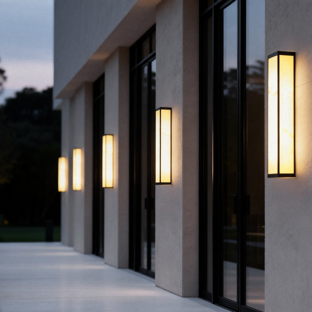 Sleek Black Metal LED Outdoor Wall Light - Waterproof Fixture for Exteriors