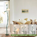 Artistic Green Iron Flower Floor Lamp for French Country Living Room