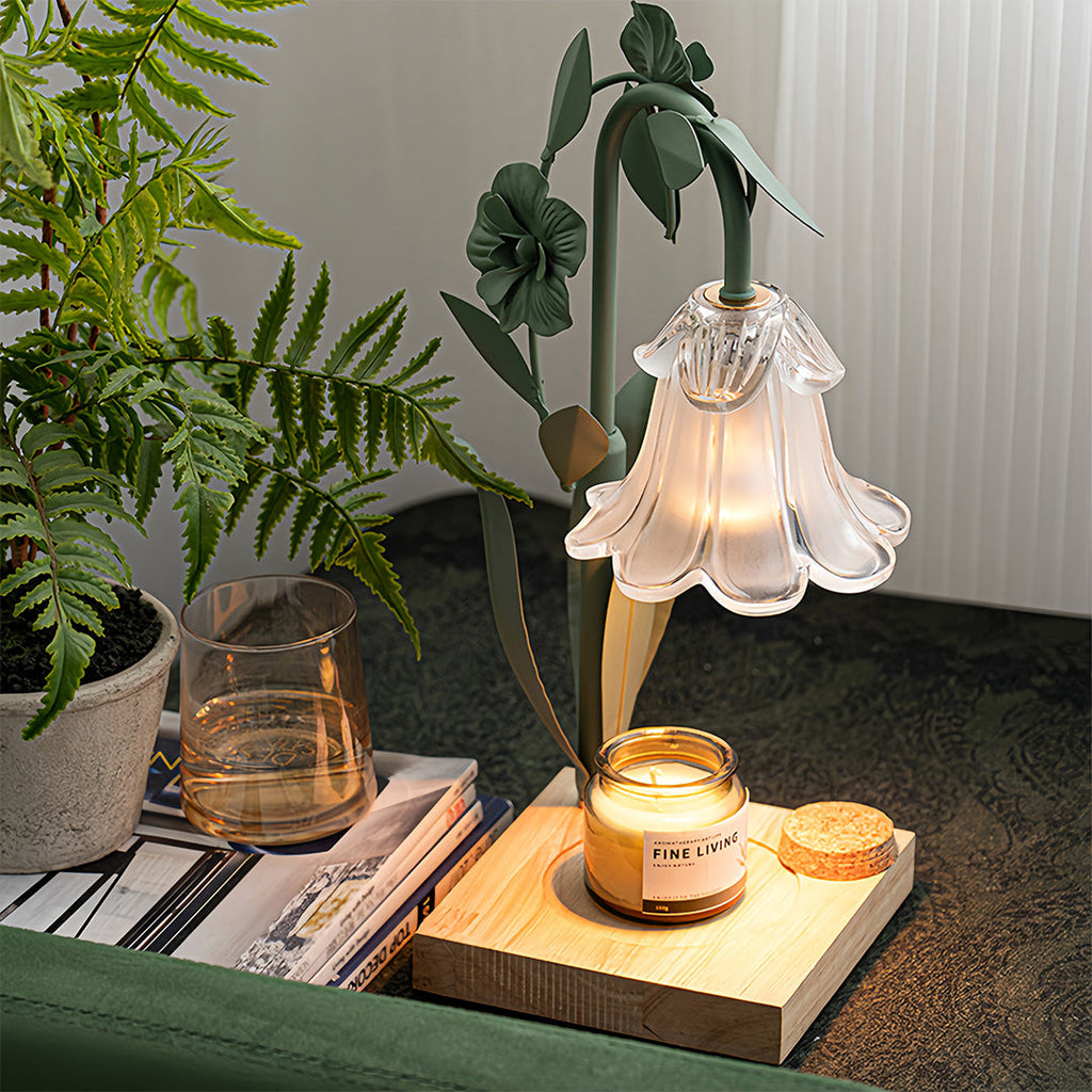 Elegant Fireless Melt Table Lamp with Scented Flower Design for Bedroom