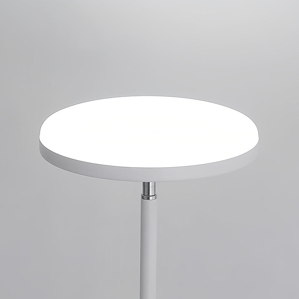 Modern Brass Uplight Floor Lamp with White Shade for Cozy Reading Nook