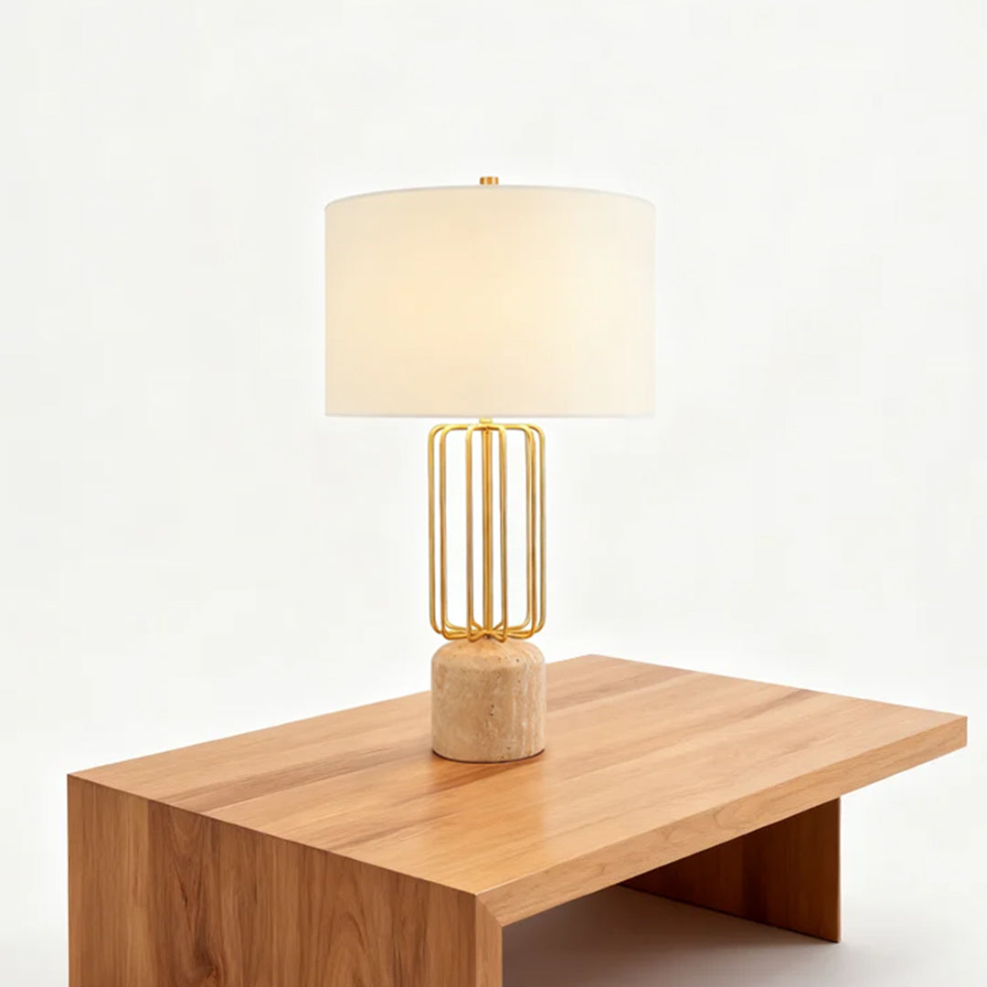 Nordic Geometric Metal Cage LED Table Lamp for Stylish Living Room Decor