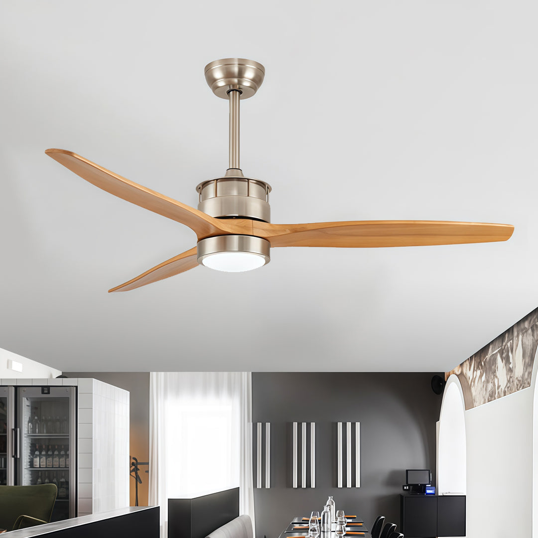 Sleek Modern White Ceiling Fan with LED Light & Remote for Living Room