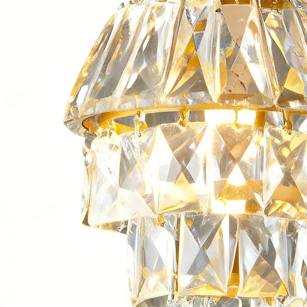 Modern Silver Crystal Mini Pendant Light Fixture for Dining Room Ceiling